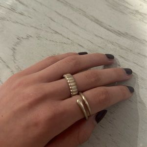 Two gold rings, size 8